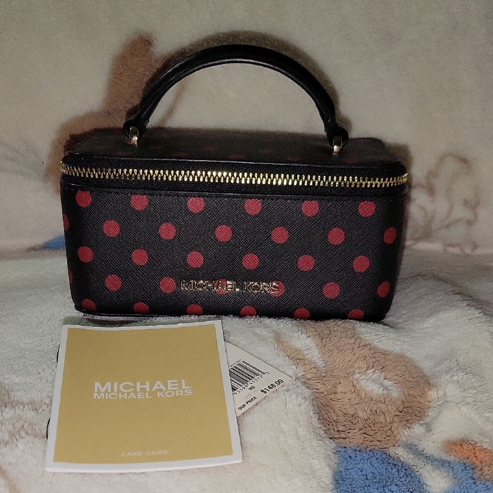 Michael Kors Black and Red Dot Jewelary Case